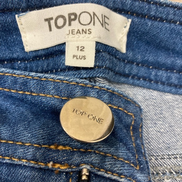 Top One Wide-Leg Denim Jeans Size 12 Plus - Picture 7 of 9